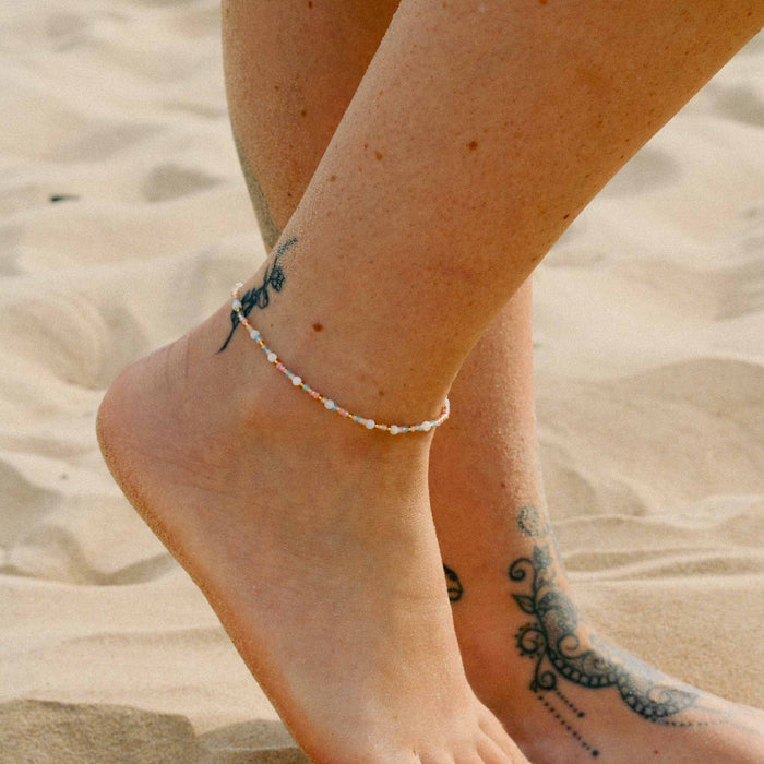 Surya Golden Beaded Anklet